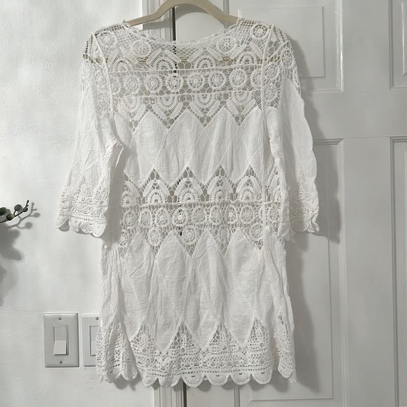Crochet Lace Cover Up White - Picture 6 of 10